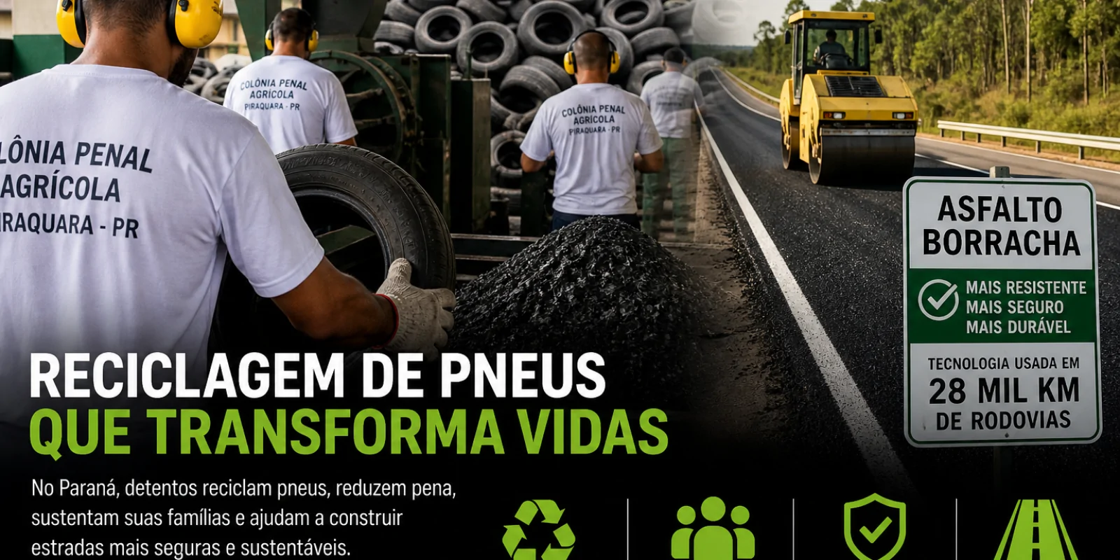 Reciclagem de pneus transforma vidas e gera impacto social no Paraná