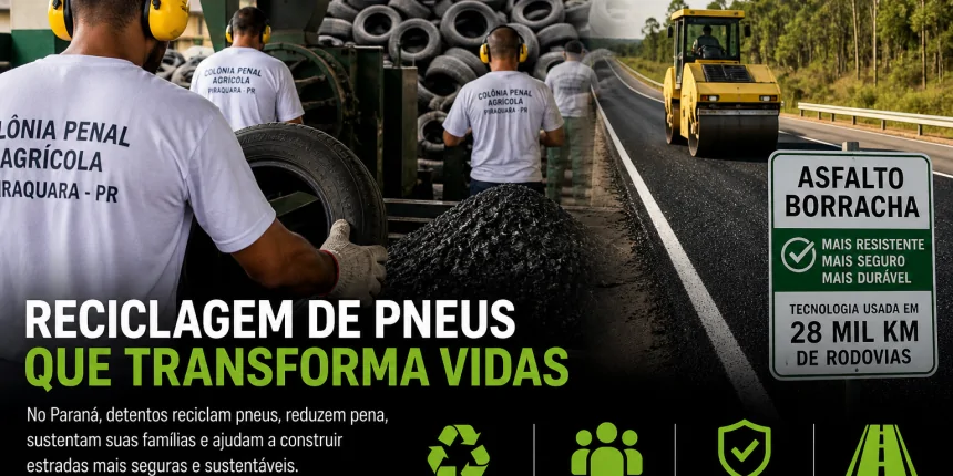Reciclagem de pneus transforma vidas e gera impacto social no Paraná